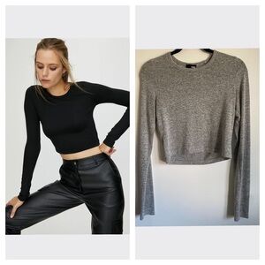 Aritzia Wilfred Georgia Top Long sleeve T-Shirt Sweater • Heathered Grey • Large